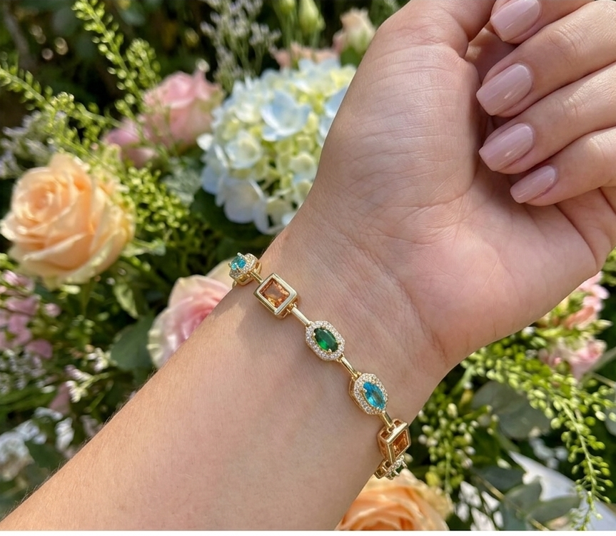 Geometric Gold plated Bracelet
