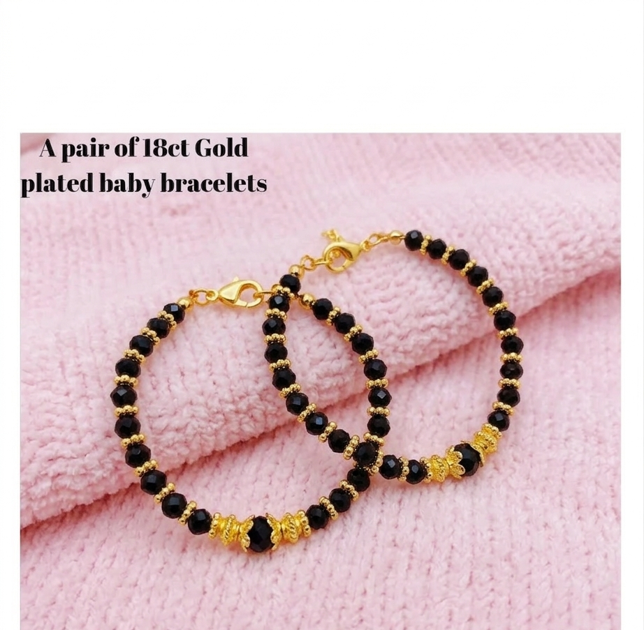 Baby Bracelets - Silver or Black & Gold