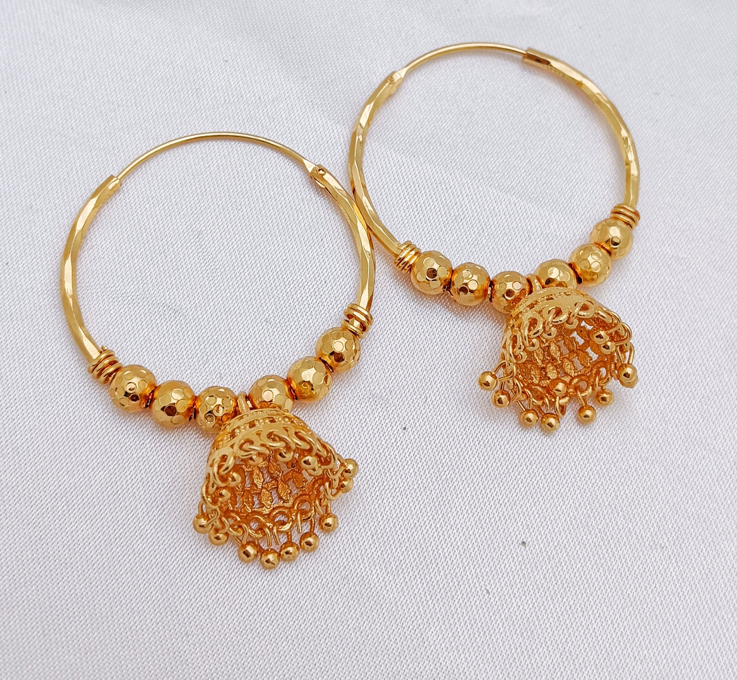 Gold Plated Hoop Earrings - Large size 3.5cm