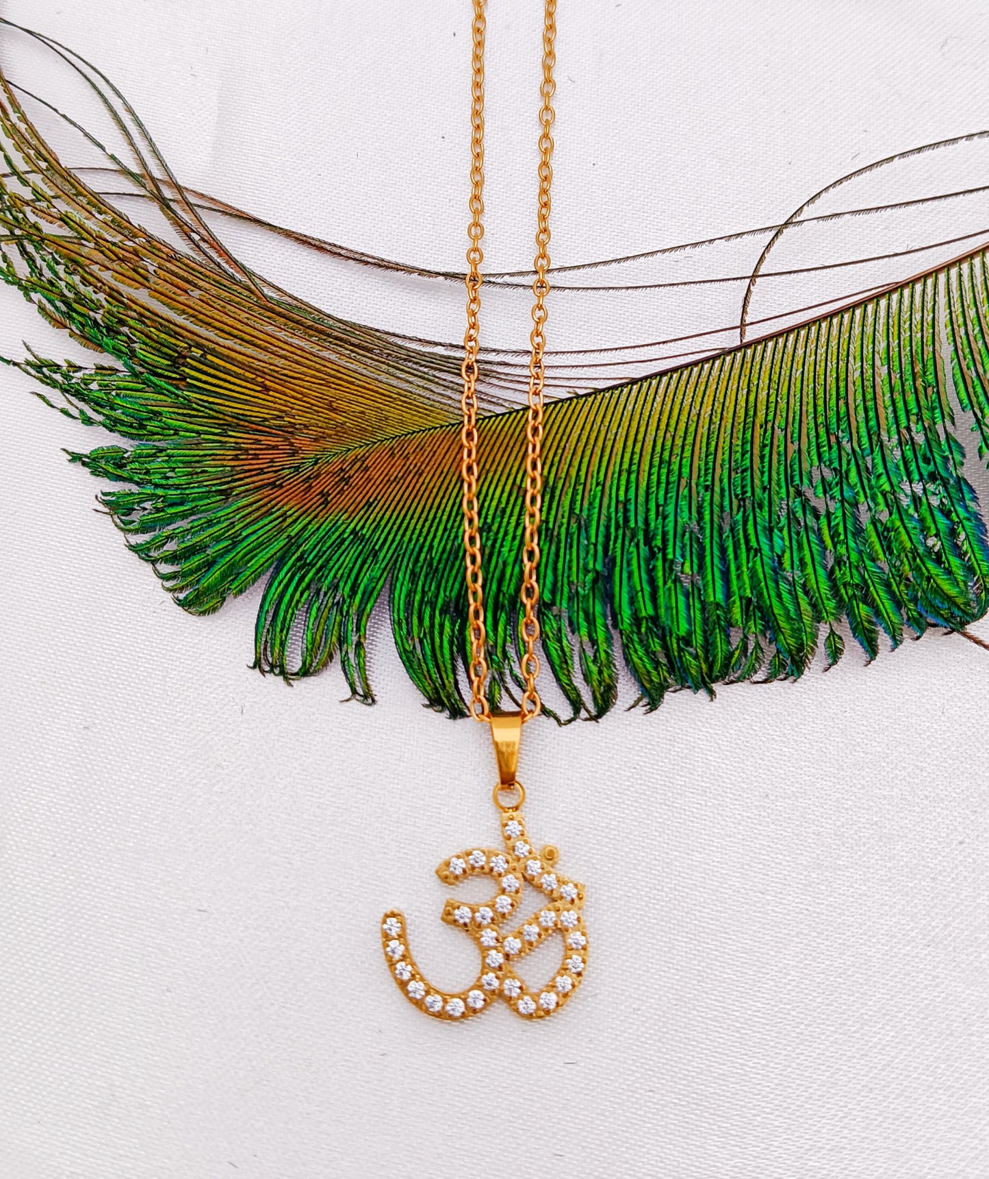 Cubic Zirconia Aum Necklace