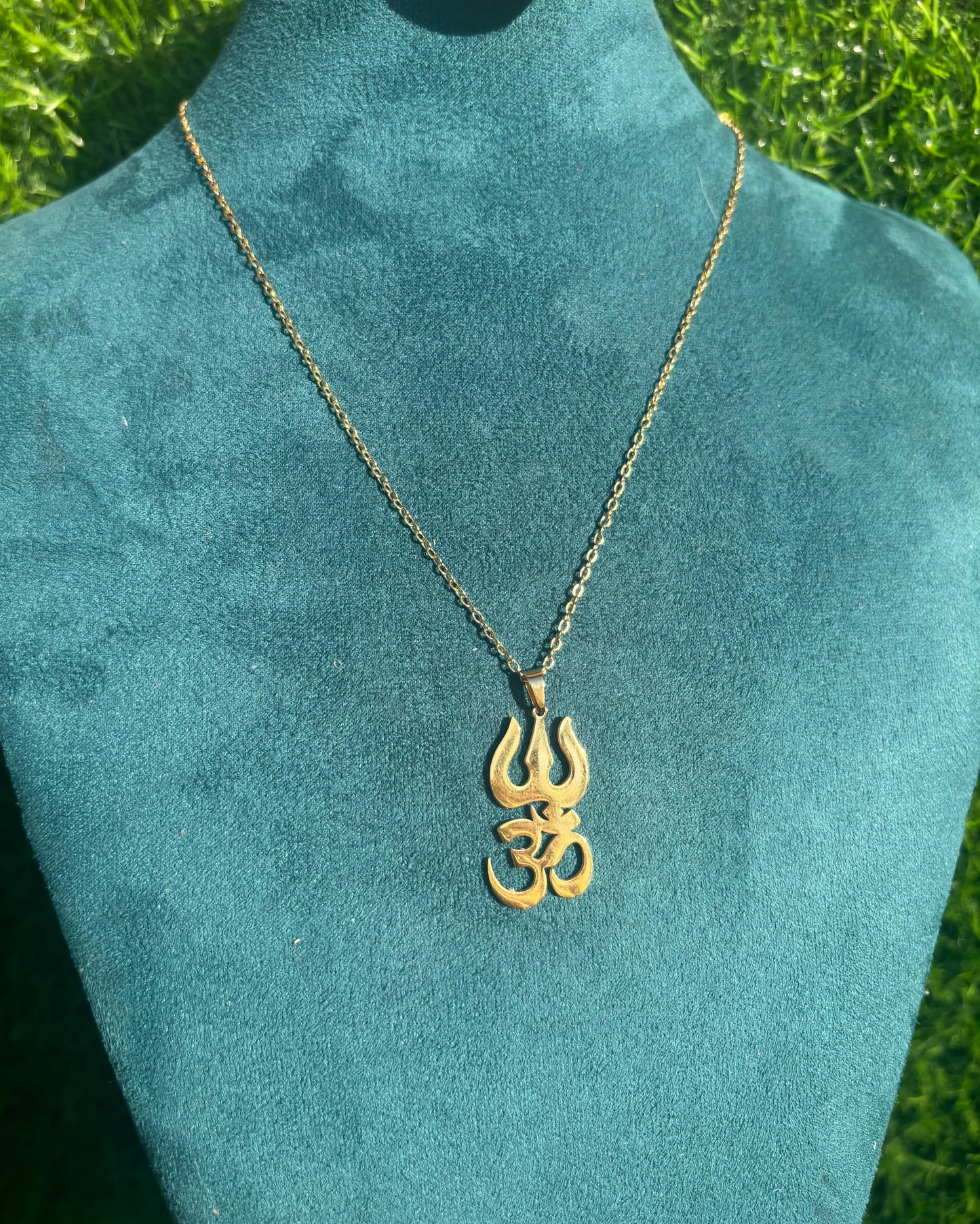 Trishul with Hindi Aum Necklace