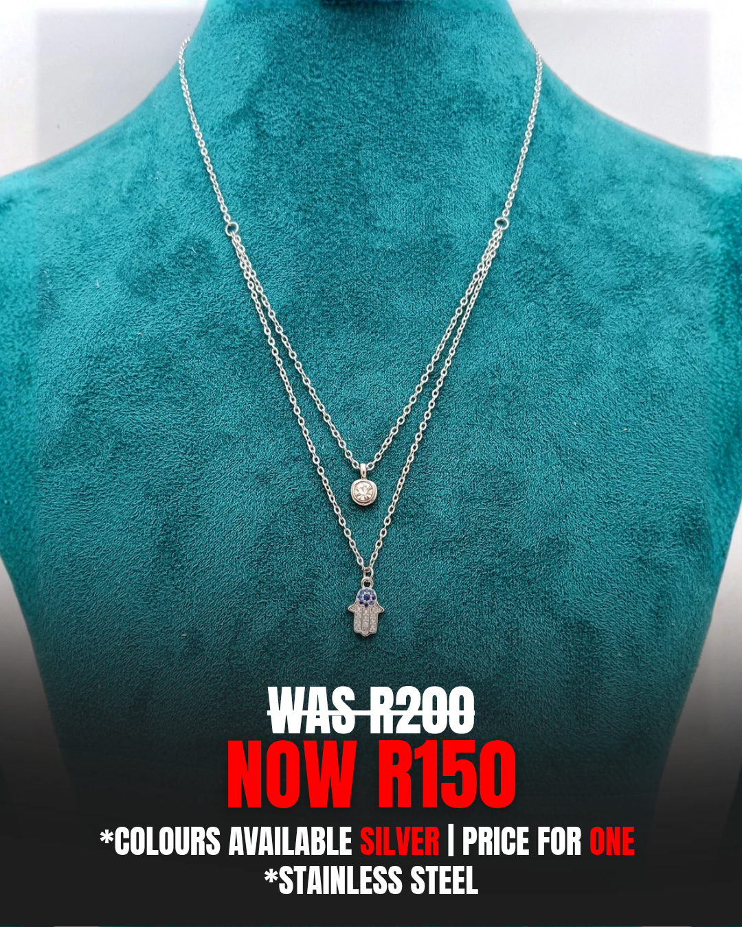 Double Layer Hamza Necklace