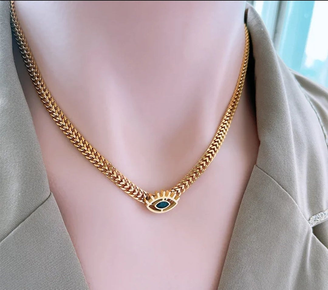 Stainless Steel Evil Eye Necklace