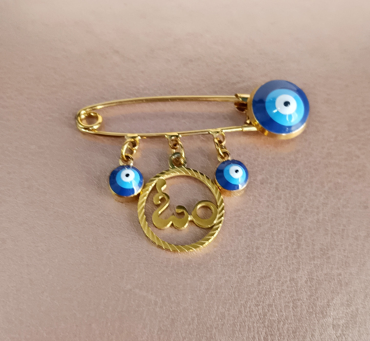 Baby Pin - Evil Eye with Telegu Aum