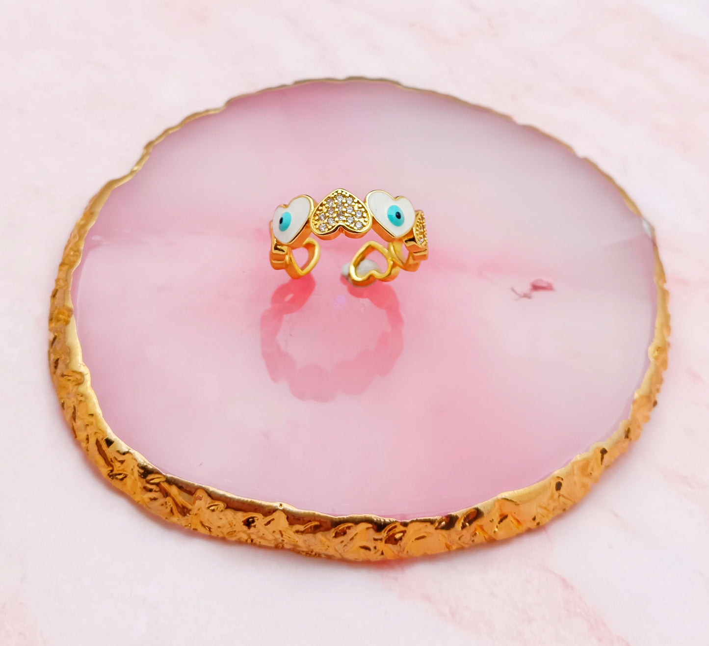 Evil Eye Heart Ring