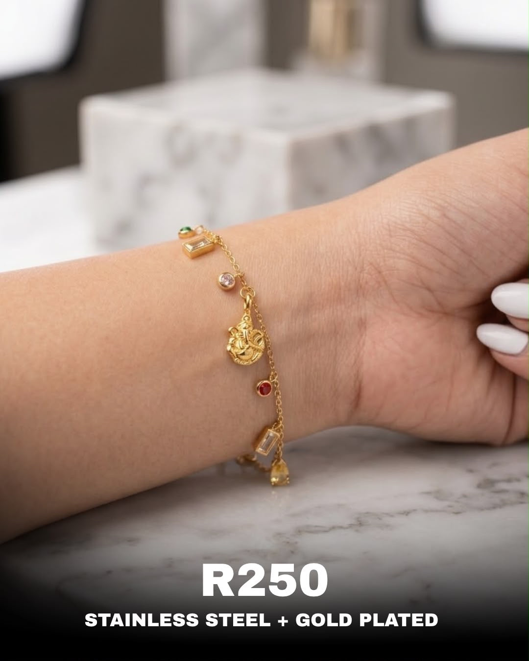 Ganesh Charm Necklace & Bracelet