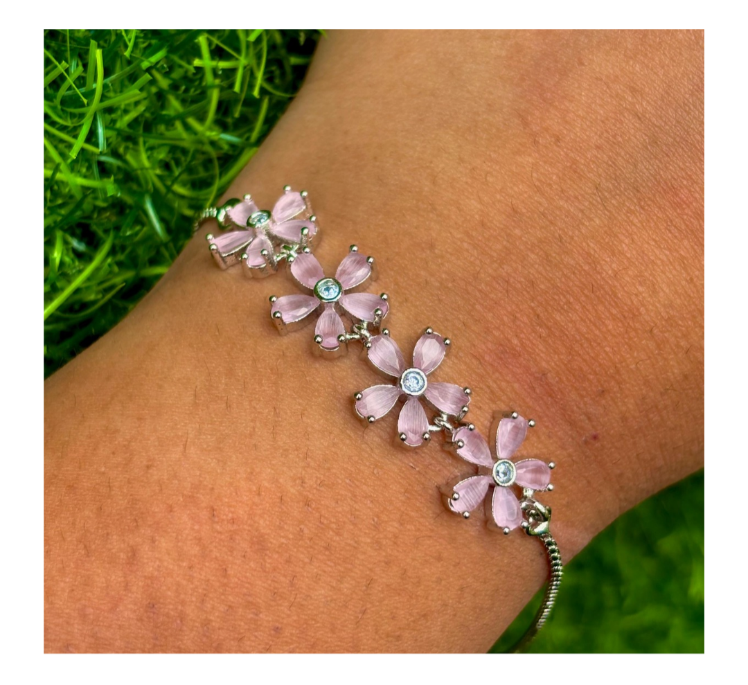 Cubic Zirconia Flower Bracelet
