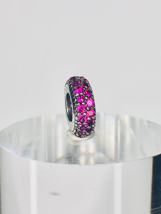 Pink Cubic Zirconia Spacer Charm