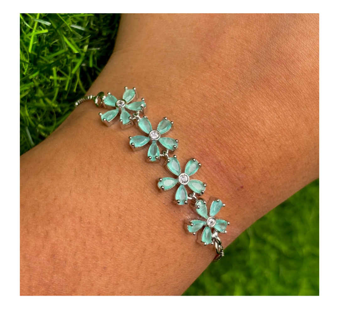 Cubic Zirconia Flower Bracelet