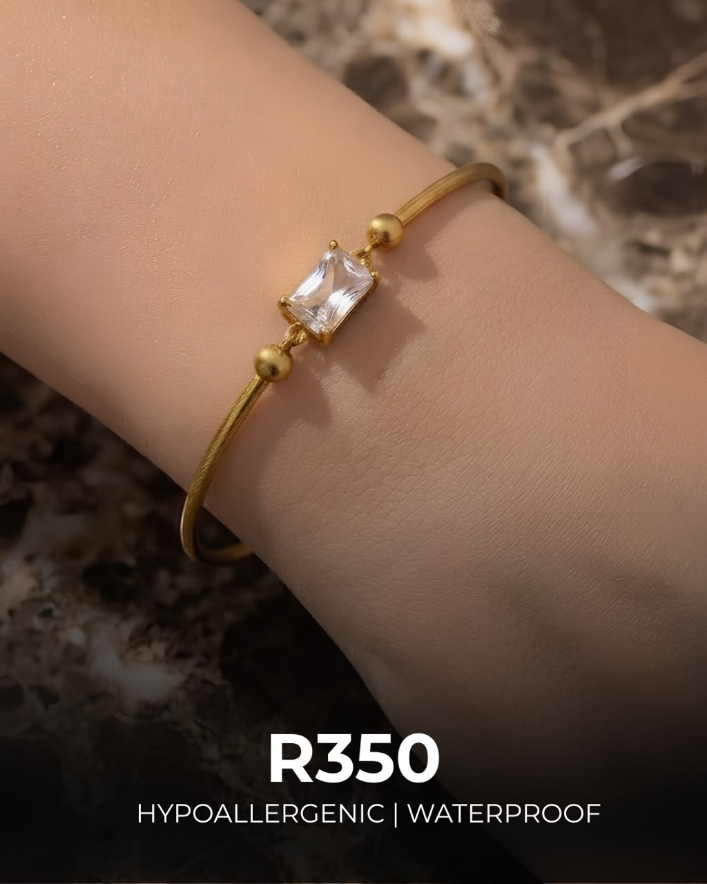 Square Crystal Bracelet | Hypoallergenic & Waterproof