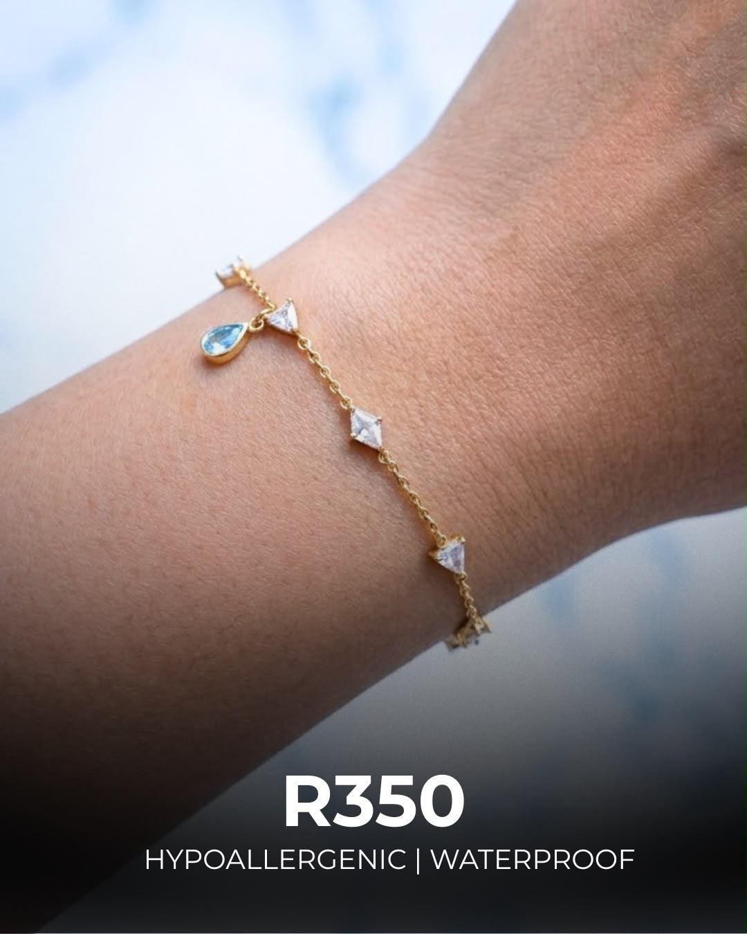 Multi-shape White Crystal Bracelet | Hypoallergenic & Waterproof