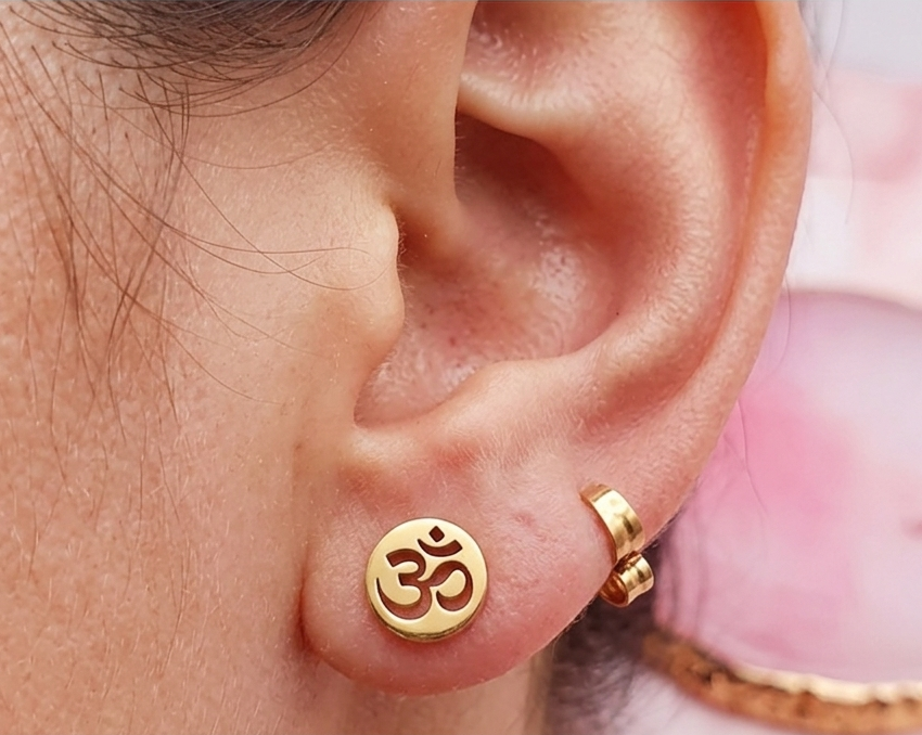 Unisex Aum Stud Earrings