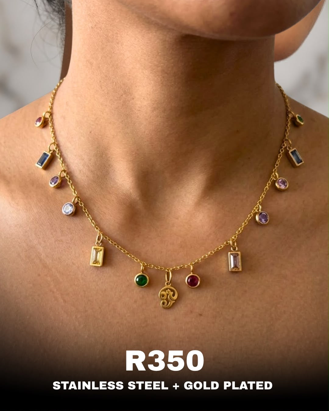 Tamil Aum Necklace & Bracelet