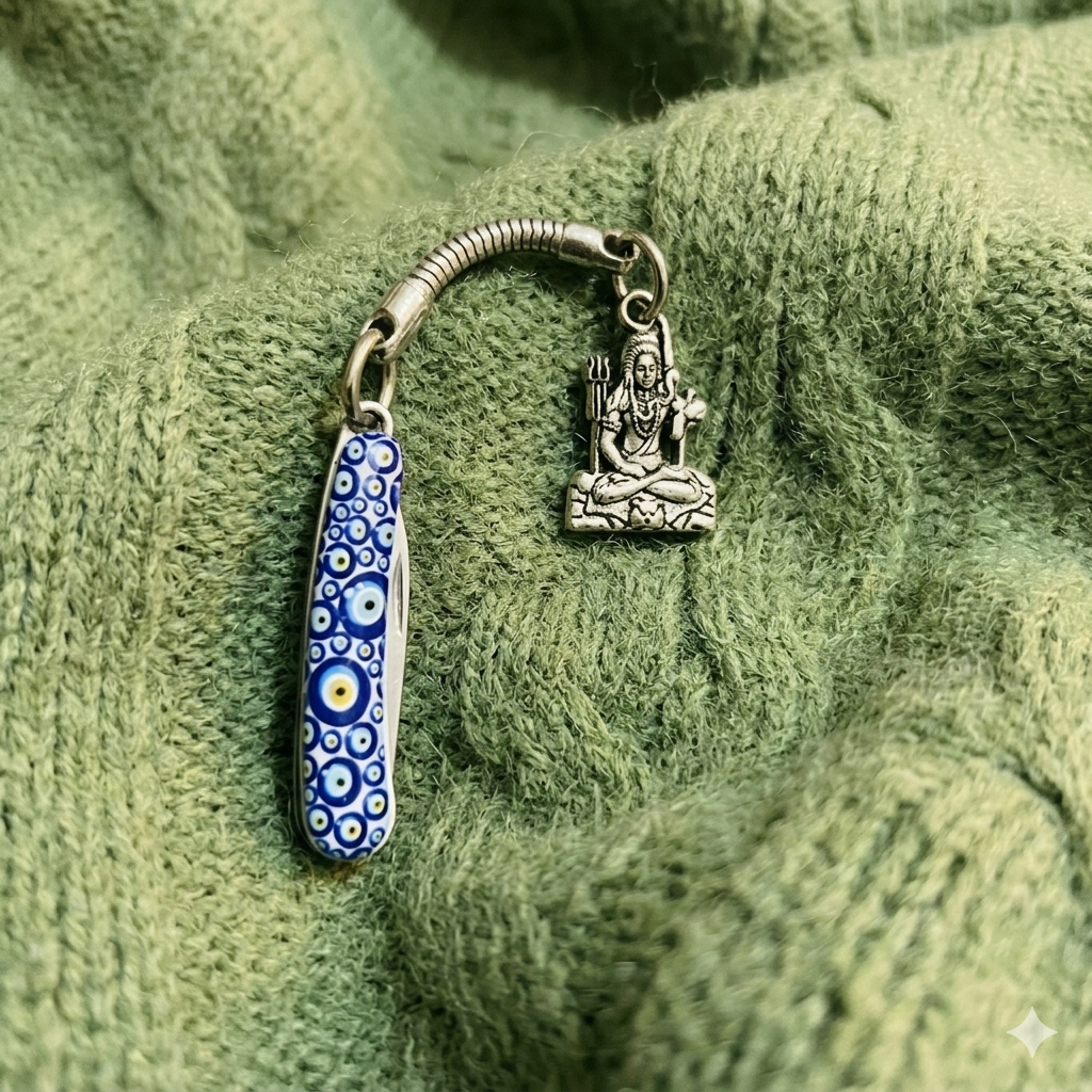 Evil Eye Baby Knife with Lord Shiva