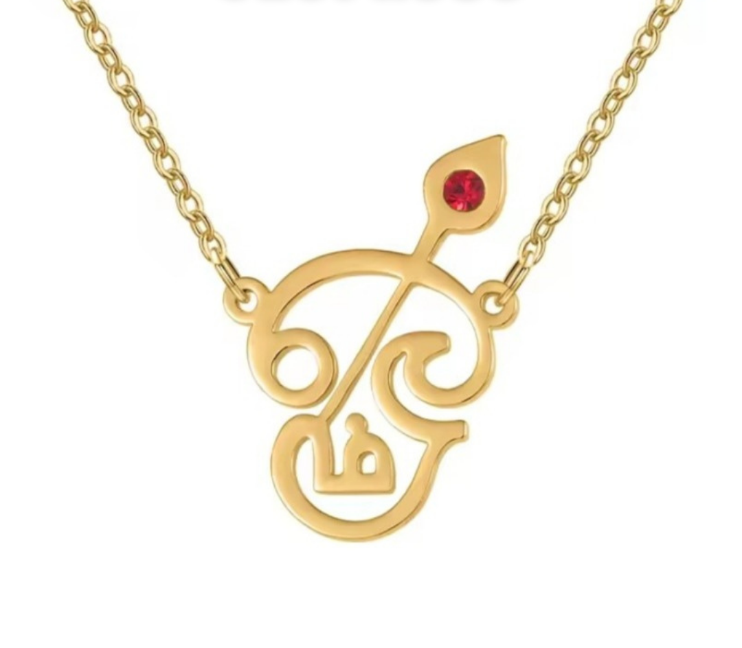 Stainless Steel, Gold Plated Tamil Aum with Vel - Waterproof