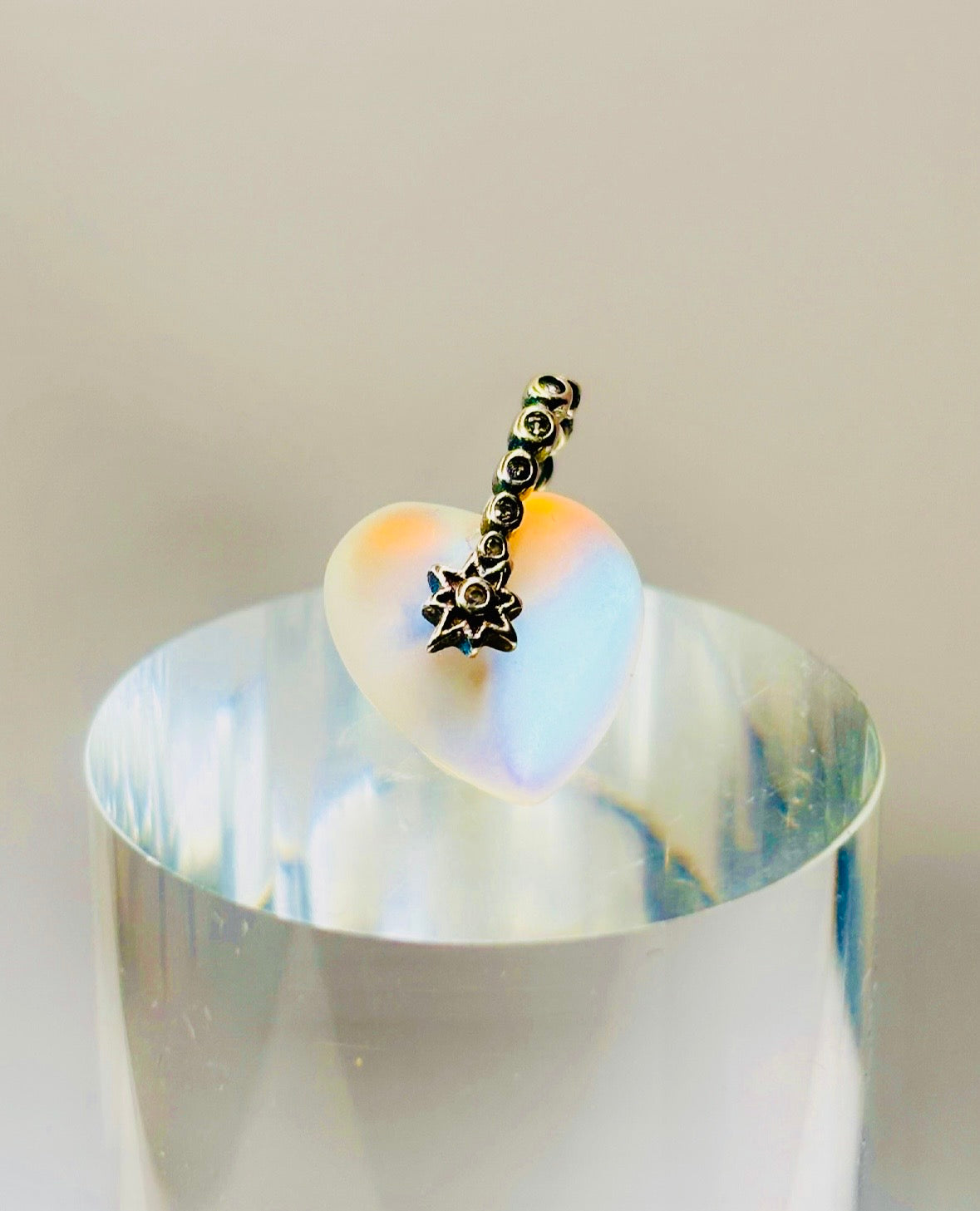 Moonstone Heart Charm