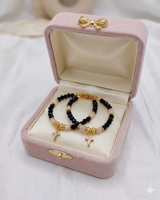 Gold Plated Baby Bracelets with Cross
