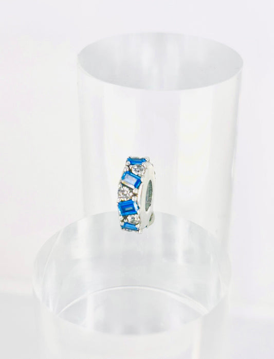 Blue Crystal Spacer Charm