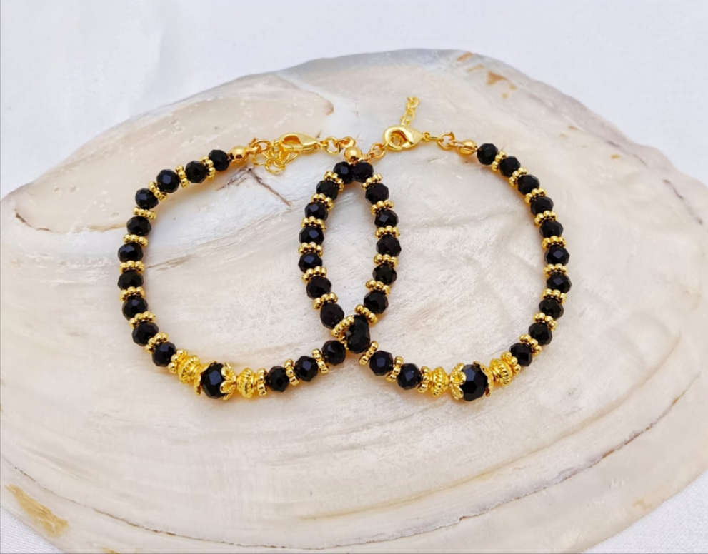 Baby Bracelets - Silver or Black & Gold