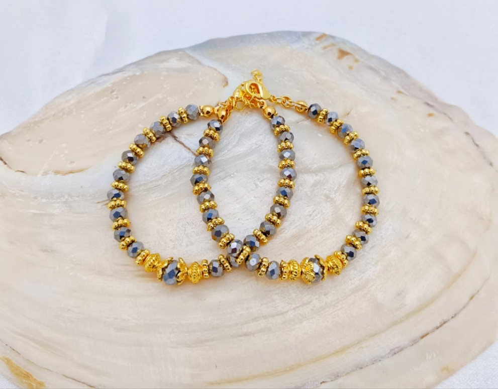 Baby Bracelets - Silver or Black & Gold