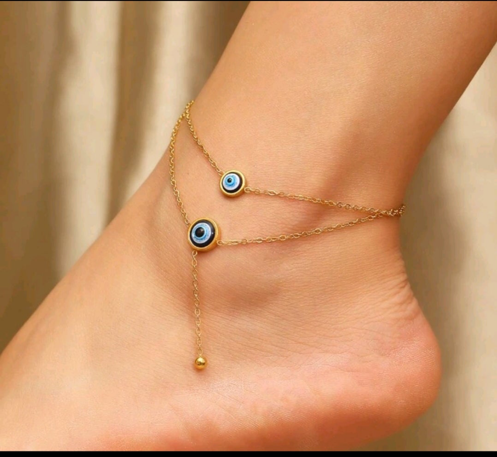 Evil Eye Double Layer Anklet