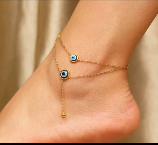 Evil Eye Double Layer Anklet