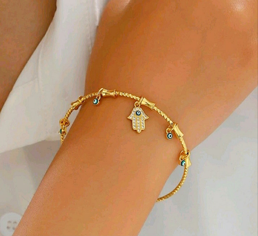 Hamza Hand Charm Bracelet