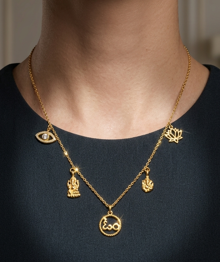 Telegu Aum, Charm Necklace