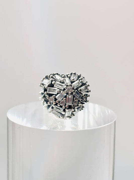 Cubic Zirconia Heart Charm