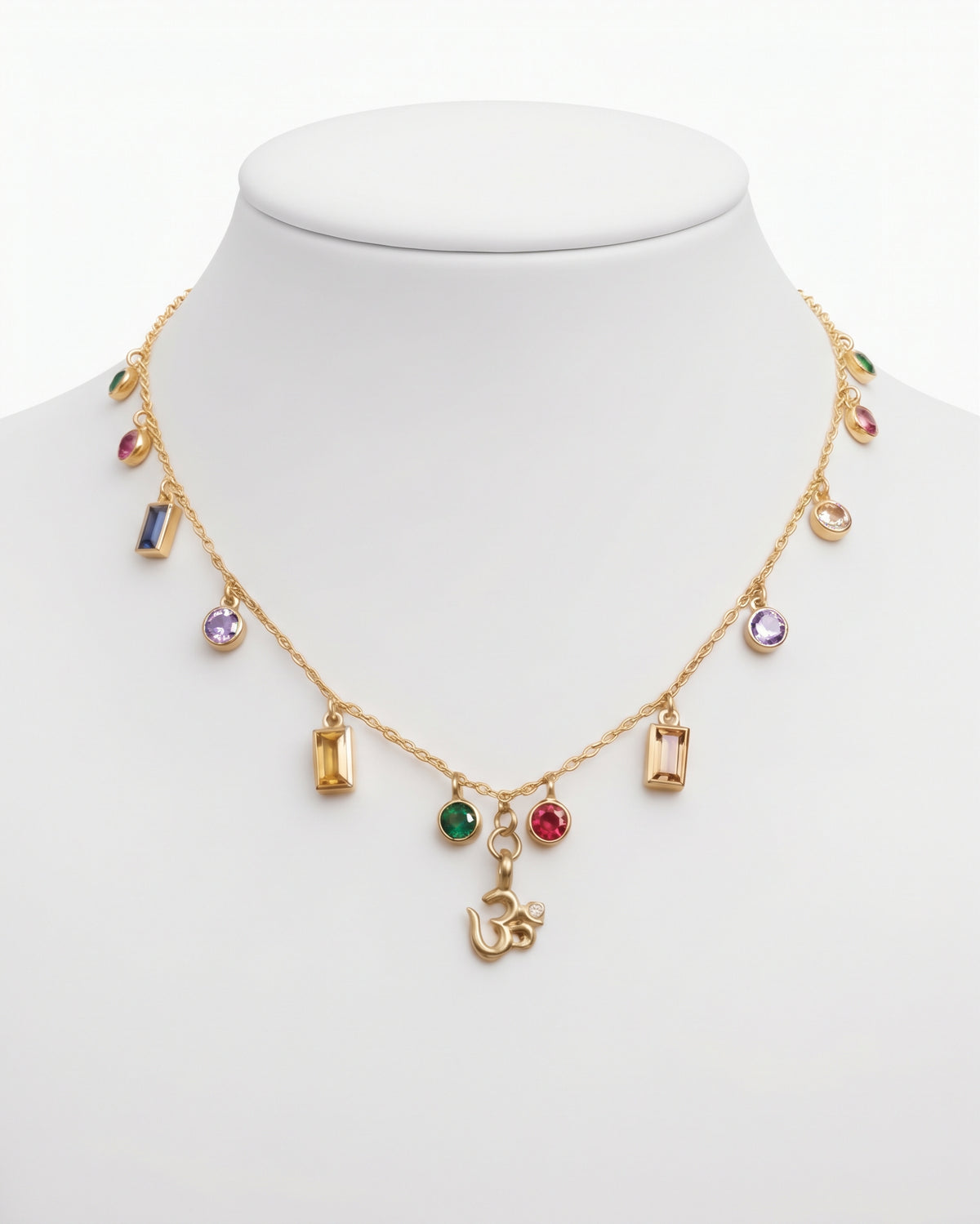 Hindi Aum Colourful Necklace & Bracelet Set
