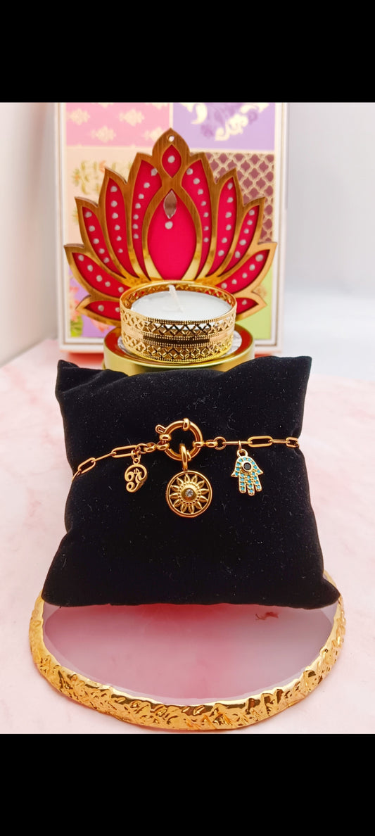 Sun Charm, Adjustable Bracelet