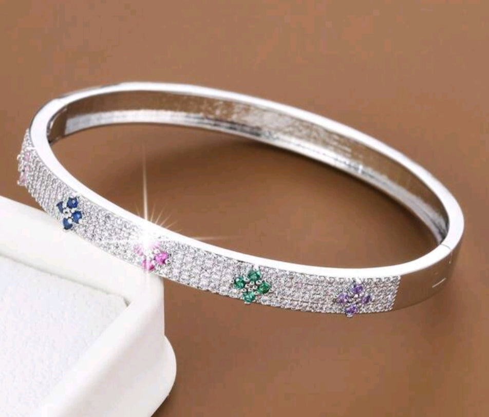 Clover Rainbow Cubic Zirconia Bracelet