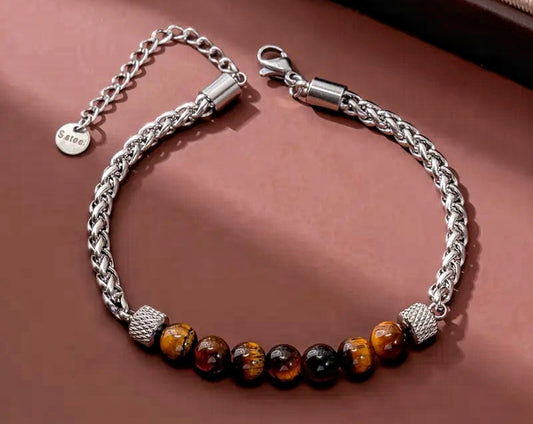 Men's Titanium Steel Tiger's Eye Bracelet