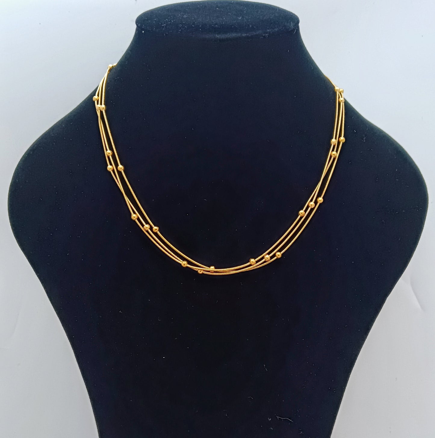 3 Layer Stainless Steel, Gold Plated Necklace