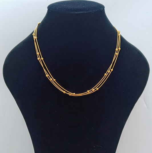 3 Layer Stainless Steel, Gold Plated Necklace