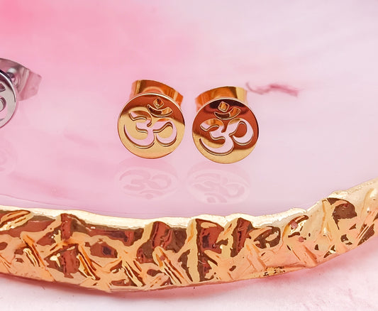 Unisex Aum Stud Earrings