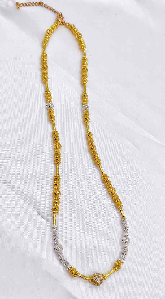 Beaded Necklace - Gold & Silver