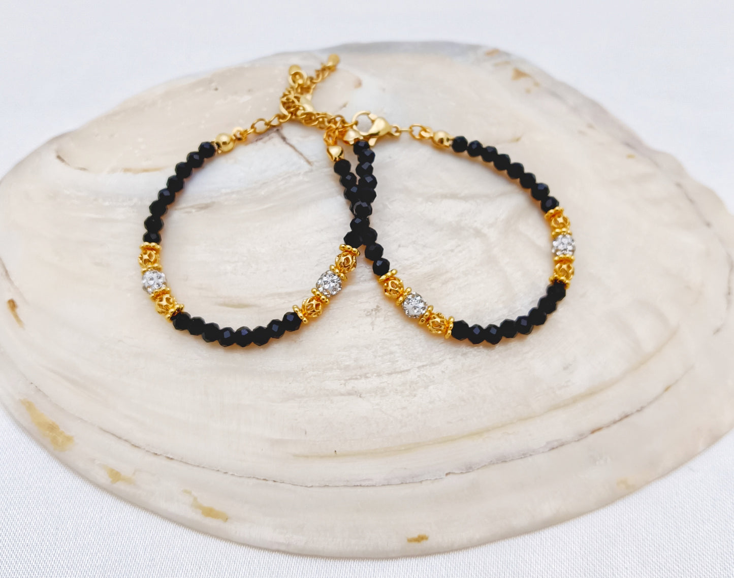 Baby Bracelets - Black, Silver & Gold