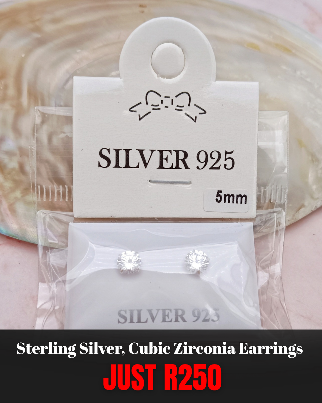 Sterling Silver, Cubic Zirconia Studs