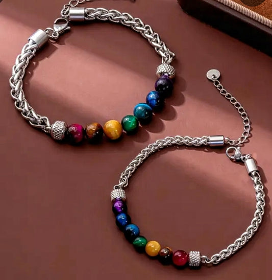 Men's Titanium Steel Chakra Bracelet