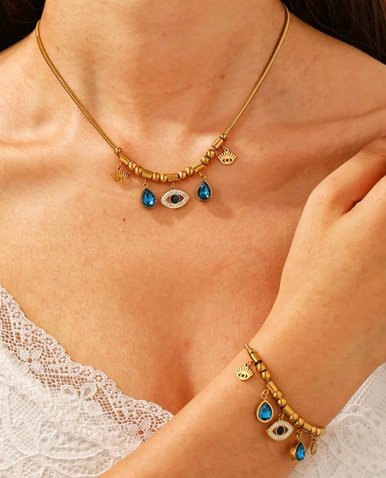 Stainless Steel Evil Eye Set